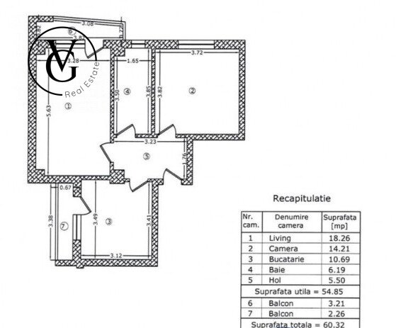 Chitila Apartament 2 camere - Decomandat